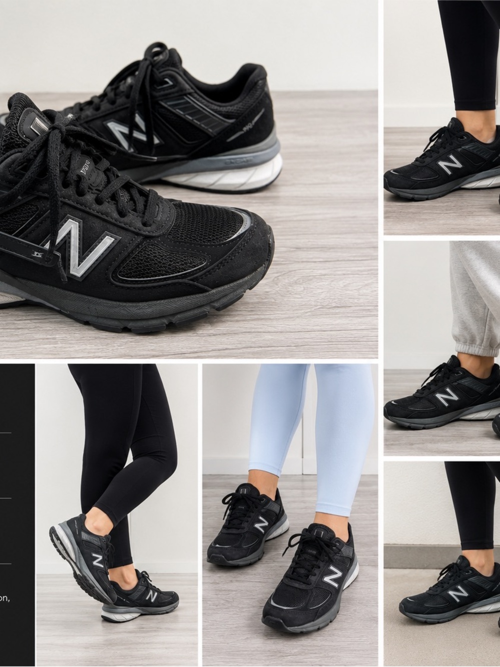 New Balance 990v5 Black Running Walking Shoes Women’s Size 9 Sneakers Comfort